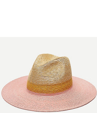 Wyeth Bondi Color Block Wheat Straw Panama Hat