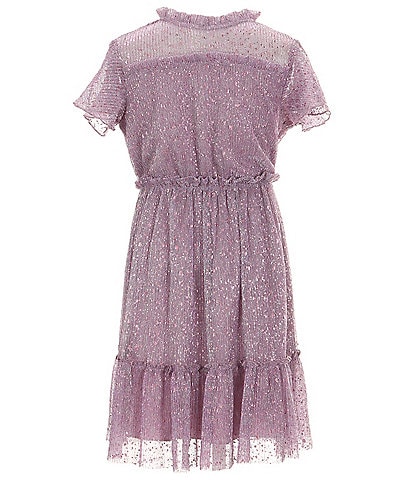 Xtraordinary Big Girls 7-16 Flutter Sleeve Sheer-Overlay Fit & Flare Dress