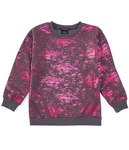 Xtraordinary Big Girls 7-16 Long-Sleeve Foiled-Printed Fleece Sweatshirt