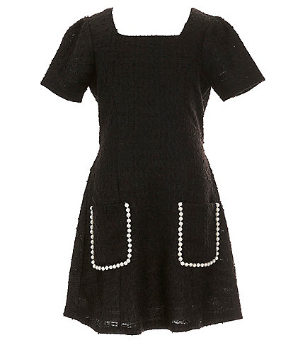 Xtraordinary Big Girls 7-16 Short Sleeve Embellished-Pocket Shift Dress