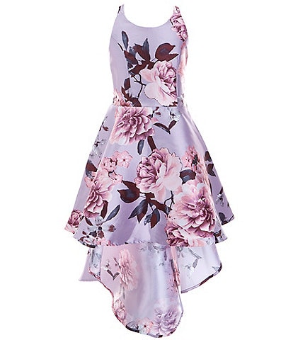 Xtraordinary Big Girls 7-16 Sleeveless Floral-Printed High-Low-Hem Ballgown