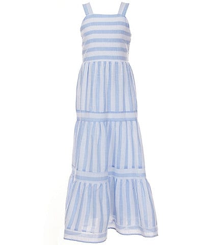 Xtraordinary Big Girls 7-16 Sleeveless Mixed-Striped Long Dress