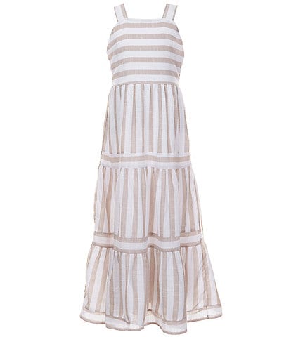 Xtraordinary Big Girls 7-16 Sleeveless Mixed-Striped Long Dress