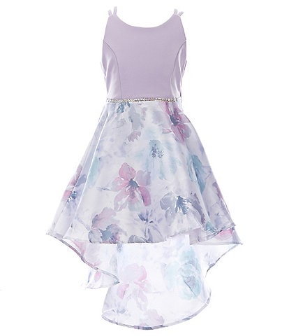 Xtraordinary Big Girls 7-16 Sleeveless Solid/Floral Fit-And-Flare Dress