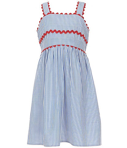 Xtraordinary Big Girls 7-16 Sleeveless Striped Seersucker A-Line Dress