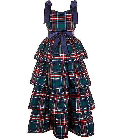 Xtraordinary Big Girls Sleeveless Plaid Ruffle-Tier Dress