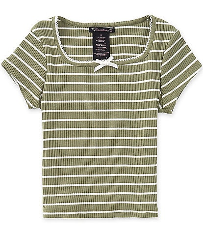 Xtraordinary Big Girls Stripe Square Neck Tee