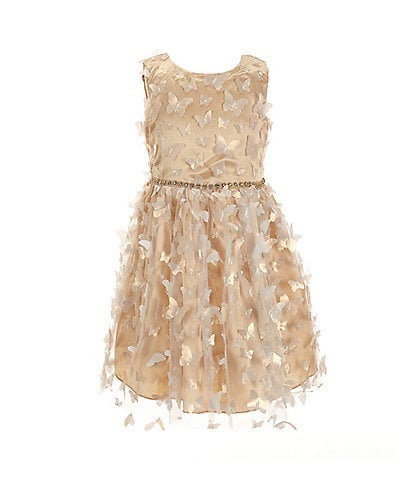 Xtraordinary Little Girls 2T-6X Sleeveless Butterfly-Applique Fit & Flare Dress