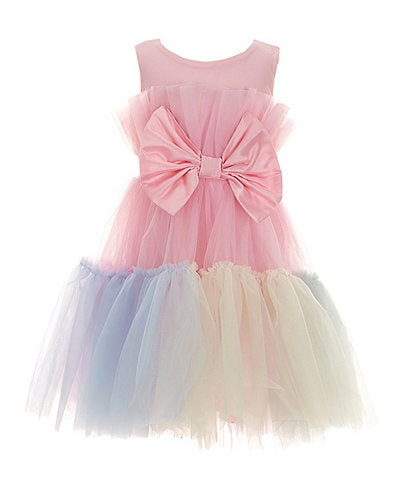 Xtraordinary Little Girls 4-6X Rainbow Tulle Bow Front Cupcake Dress