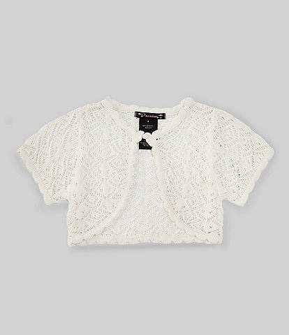 Xtraordinary Little Girls 4-6X Short Sleeve Crocheted Cardigan