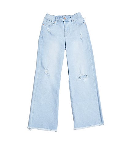 YMI Jeanswear 7-14 Millie Wide Leg Fray Hem Jean