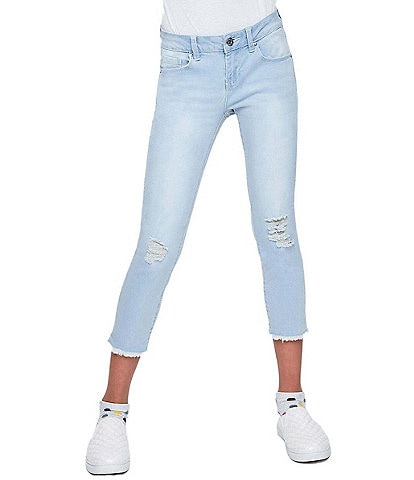 YMI Jeanswear Big Girls 7-14 Mid-Rise Frayed Hem Ankle Jeans