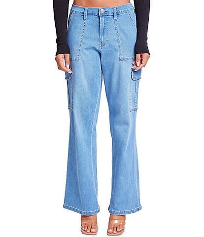 YMI Jeanswear High Rise Cargo Straight Leg Jeans