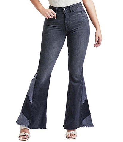 YMI Jeanswear High Rise Side Panel Detail Flare Jeans