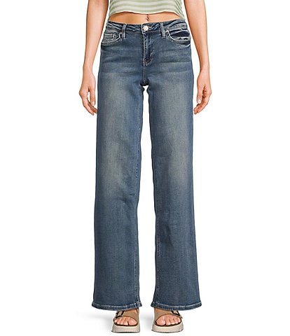 YMI Jeanswear Mid Rise Wide Leg Jeans