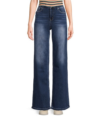 YMI Jeanswear Mid Rise Wide Leg Jeans