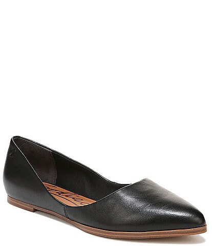 Iarus Womens Black Leather Flat Shoes Comfortable and Convenient Flat Shoes for Women Ladies Non-Slip and Waterproof Light Pointed Wide Flat Shoes