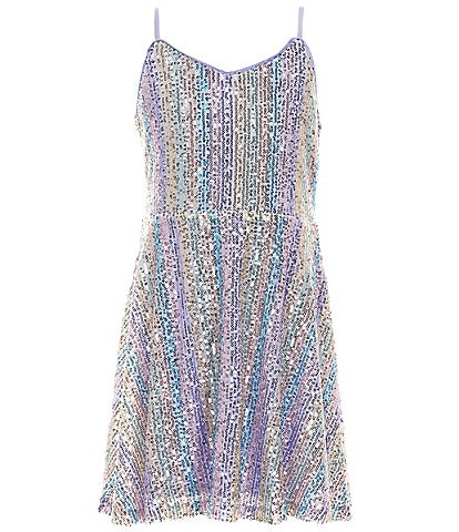 Zunie Big Girls 7-16 Sleeveless Sequin-Embellished Babydoll Dress