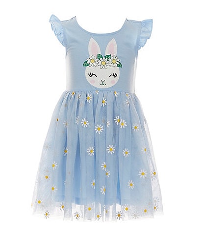 Zunie Little Girls 4-6X Daisy Bunny Mesh Skirt Tutu Dress