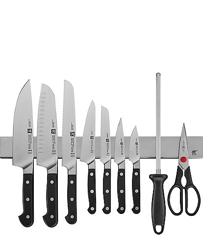 Zwilling J.A. Henckels Pro 10 Piece Knife Set With Stainless Magnetic Knife Bar