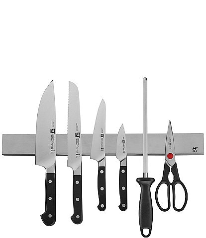 Zwilling J.A. Henckels Pro 7 Piece Knife Set w/ Stainless Magnetic Knife Bar
