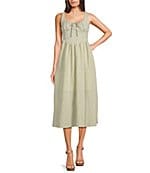 blu pepper floral lace trim midi dress AUGUST SKY Women's Floral Tie Strap Midi Dress - Metallic