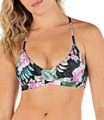 Hurley Island Style Floral Print Adjustable Bikini Swim Top & Reversible Bikini  Hipster Swim Bottom