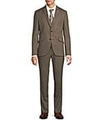 Psycho Bunny Slim Fit Flat Front Striped Pattern 2-Piece Suit
