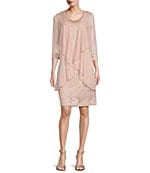 soulmates two piece baroque lace jacket dress