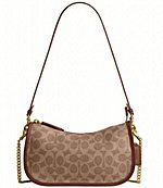 COACH Signature Coated Convertible Wristlet Shoulder Handle Bag