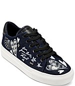 DKNY by Donna Karan Garren Logo Rhinestone Embellished Platform