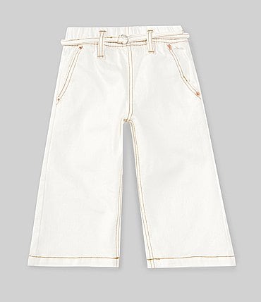 Image of A Loves A Little Girls 2T-6X Belted Straight Hem Denim Pants