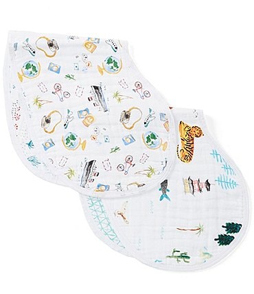 Image of Aden + Anais 2-Pack Muslin Classic Around the World Burpy Bibs