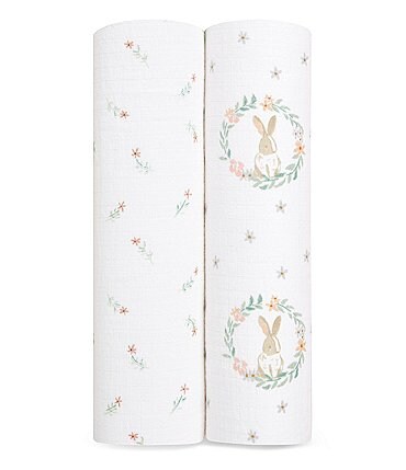 Image of Aden + Anais Baby Blushing Bunnies Print Swaddle Blanket 2-Pack