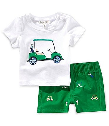 Image of Adventurewear 360 Baby Boys Golf Cart Short Sleeve T-shirt & Shorts Set