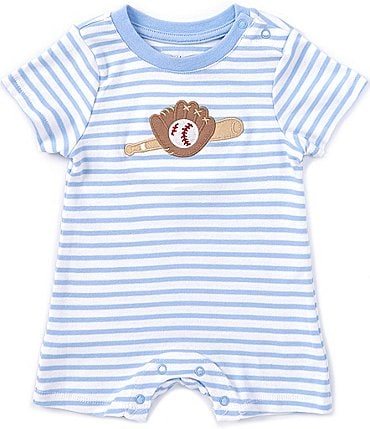 Image of Adventurewear 360 Baby Boys Newborn-24 Months Short Sleeve Round Neck Baseball Romper