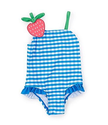 Image of Adventurewear 360 Baby Girls 3-24 Months One-Piece Strawberry Applique Swimsuit
