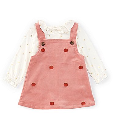 Image of Adventurewear 360 Baby Girls 3-24 Months Pumpkin Schiffli Dress