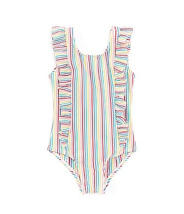 Image of Adventurewear 360 Baby Girls 3-24 Months Scoop Neck Sleeveless Rainbow Stripe One-Piece Swimsuit