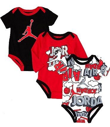 Image of Air Jordan Comic Baby Boys Newborn-9 Months Air Comic Bodysuit Three-Pack