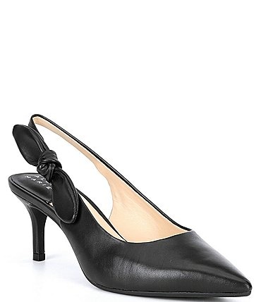 Image of Alex Marie Aaileen Bow Leather Slingback Pumps