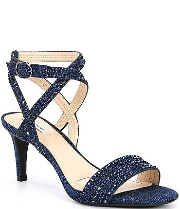 Image of Alex Marie Parlyn Glitter Rhinestone Ankle Strap Strappy Sandals