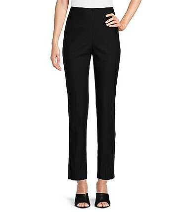 Image of Ali Miles Solid Woven Skinny Leg No Waist Pull-On Ankle Pants