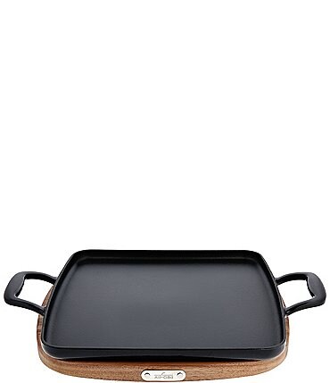 Image of All-Clad Enameled Cast Iron Griddle with Acacia Wood Trivet, 11 inch