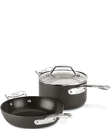 Image of All-Clad Essentials Nonstick Cookware Set, 2 Piece Fry & Sauce Pan with Lid Set, 8.5" & 2.5 qt.