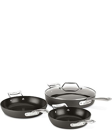 Image of All-Clad Essentials Nonstick Cookware Set, 4 Piece Fry & Saute Set