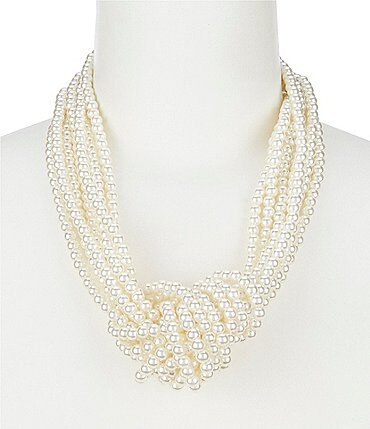 Image of Anna & Ava Pearl Knot Statement Necklace