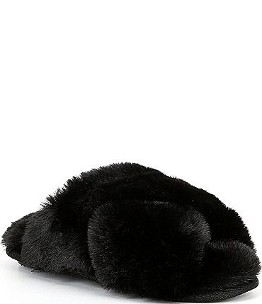 Image of Anna & Ava Plush Faux Fur X Band Slide Slippers