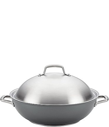 Image of Anolon Accolade Hard-Anodized Precision Forge 13.5" Covered Wok