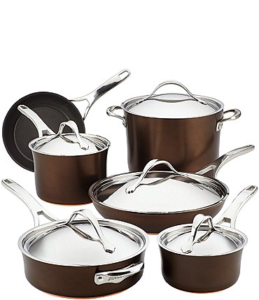 Image of Anolon Nouvelle Copper Luxe 11-Piece Hard-Anodized Nonstick Cookware Set